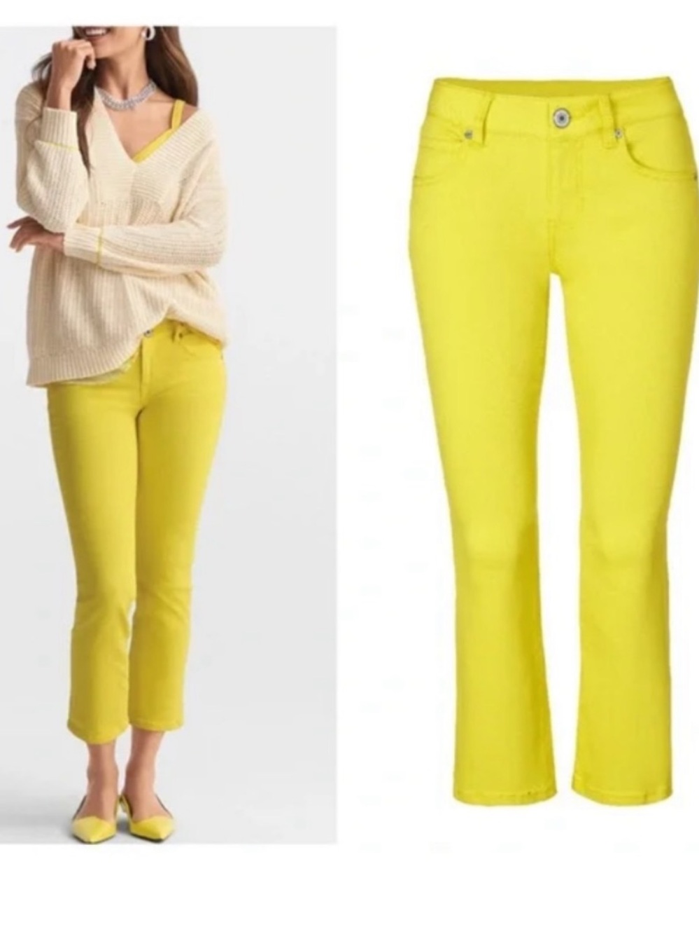 Cabi Kick Back Flare Jeans Yellow